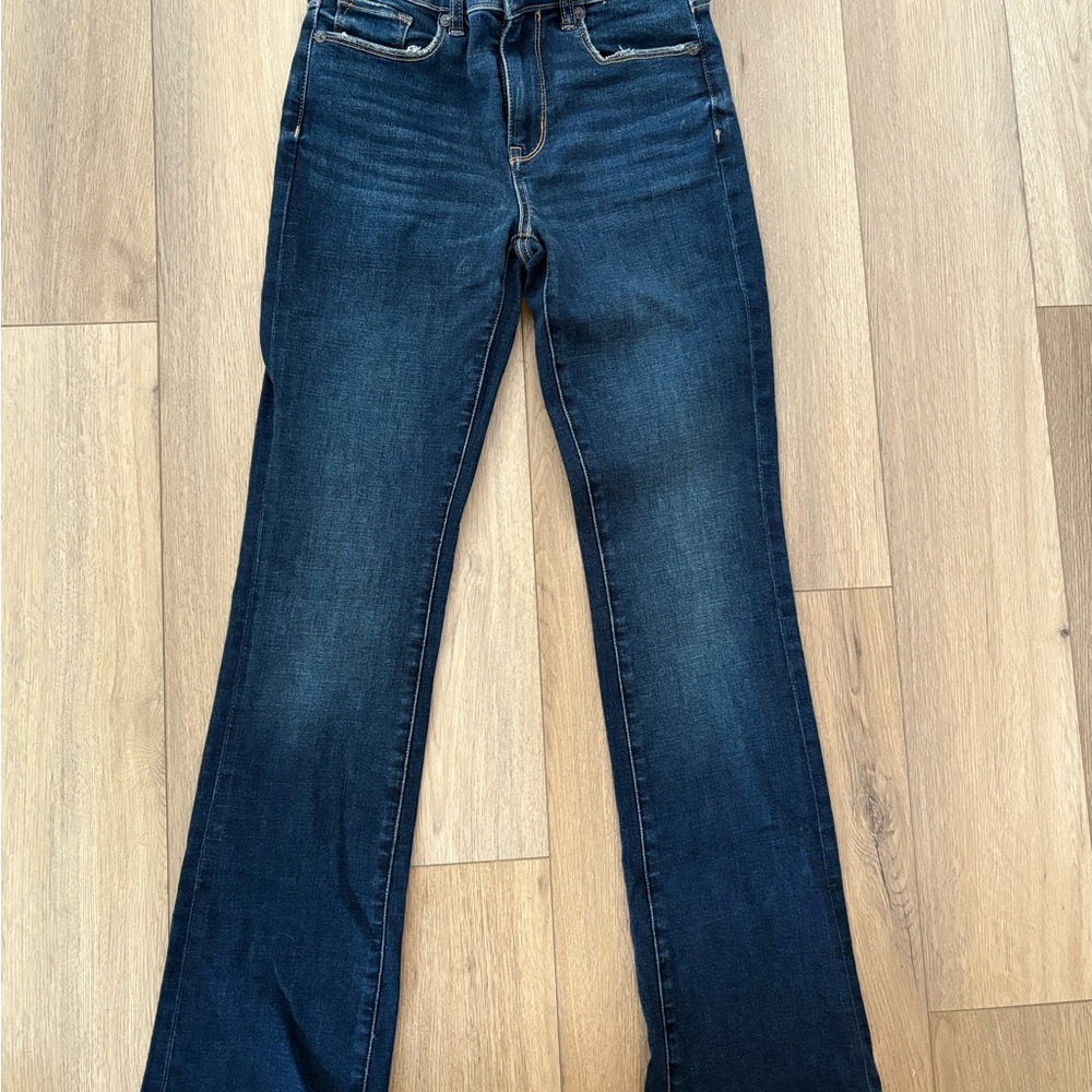 AMERICAN EAGLE SKINNY KICK FLARE JEANS SIZE 0 SHORT